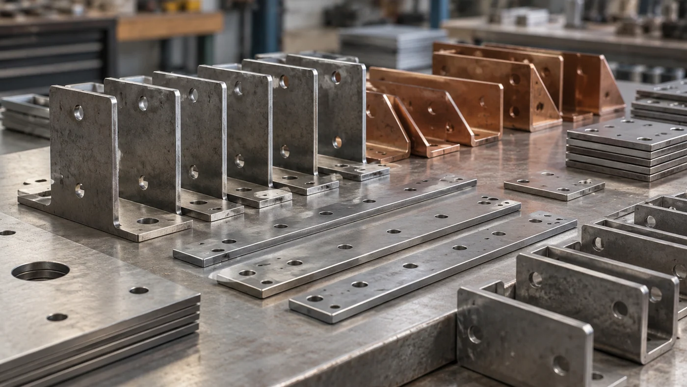 A selection of fabricated plates and brackets